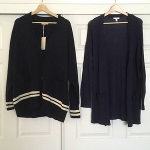 Sweater Weather Collegiate Long Cardigan Navy